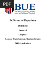 Differential Equations: 15SCIB02C Laplace Transforms and Laplace Inverse With Applications