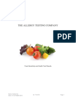 The Allergy Testing Company: Food Sensitivity and Health Test Results