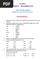 Class 10 Mathematics Gist of The Lesson