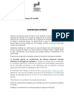 Carta de Cambio de Horarios Empleados