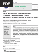 Urban Physics: Effect of The Micro-Climate On Comfort, Health and Energy Demand