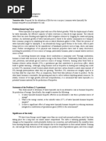 Members: Tentative Title: Proposal For The Utilization of Eichhornia Crassipes (Common Water Hyacinth) For