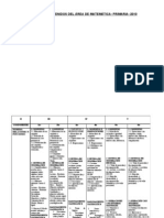 Sabana de Contenido de Primaria 2010