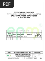 ET AS ME08 26 Tapa y Anillo de Concreto para Aliviaderos Cajas y Camaras de Inspeccion de Alcantarillado