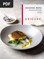 EPICURE Seasonal Dinner Menu AW 2018