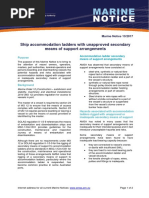 Ship Accommodation Ladders With Unapproved Secondary Means of Support Arrangements