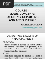 Course 1 Auditing, Reporting and Accounting : Basic Concepts