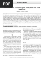 Settlement Ratio of Pile Groups in Sandy Soils From Field Load Tests