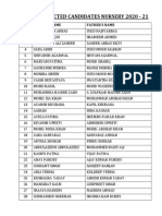 List of Selected Candidates Nursery 2020 - 21: S. No. Student Name Father'S Name