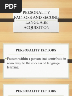 Personality Factors and Second Language Acquisition