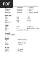 Formula Sheet General Navigation (Gnav)