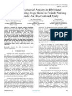 Evaluating Effect of Anxiety On Eye Hand Coordination Using Jenga Game in Female Nursing Professionals An Observational Study