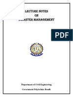 Lecture Notes ON Disaster Management: Department of Civil Engineering