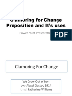 Clamoring For Change Preposition and It's Uses: Power Point Presentation