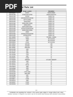 MAIN Electrical Parts List: SEC Code Design Location Description