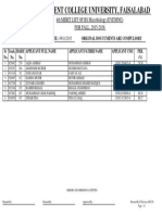 Government College University, Faisalabad: 4th MERIT LIST OF BS Microbiology (EVENING) FOR FALL, 2015-2016