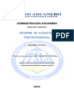 Administración Aduanera: Informe de Pasantías Pre-Profesional