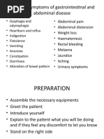 Common Symptoms of Gastrointestinal and Abdominal Disease