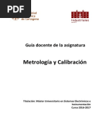 Metrología y Calibración: Guía Docente de La Asignatura