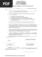 Affidavit/Sworn Statement of Actual Care and Custody: (Signature Over Printed Name) (Signature Over Printed Name)