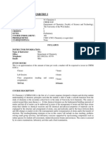 CHEM 0100 Course Outline