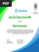 Lean Six Sigma Green Belt: June 30, 2020 at Headquarter Office in Eschen