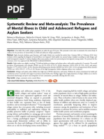 Systematic Review and Meta-Analysis: The Prevalence of Mental Illness in Child and Adolescent Refugees and Asylum Seekers