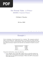 Net Present Value: A Primer: BM63002: Corporate Finance