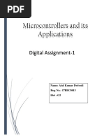 Microcontrollers and Its Applications: Name: Atul Kumar Dwivedi Reg. No.-17BEC0813 Slot: G2