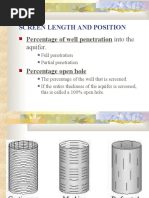 Screen Length and Position: Percentage of Well Penetration Into The