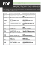 Stative Verbs List and Would PDF