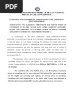 MDS CQ Mop Up Phase Counseling Notification 2020-21