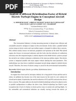 Analysis of Different Hybridization Factor of Hybrid Electric Turbojet Engine in Conceptual Aircraft Design PDF