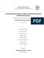 Factors Affecting Grade 10 Students in Choosing Their Track For Senior High School