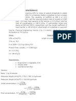 Crystallization Material Balance