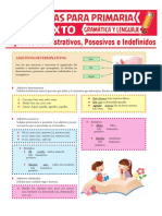 Adjetivos Demostrativos, Posesivos e Indefinidos