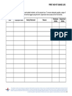 First Aid Kit Usage Form