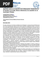 Apuntes Sobre La Evolucion de La Educacion Ambiental