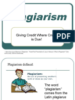 Plagiarism: Giving Credit Where Credit Is Due!