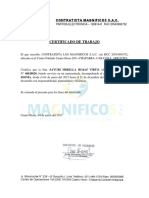 CERTIFICADO DE TRABAJO - Los Magnificos PDF