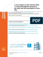 Influence of A Target On The Electric Field Profile in A KHZ Atmospheric Pressure Plasma Jet With The Full Calculation of The Stark Shifts