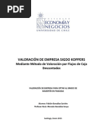 Valoración de Empresa Sigdo Koppers Mediante Método de Valoración Por Flujos de Caja Descontados