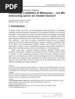 Vrij & Turgeon. (2018) - Evaluating Credibility of Witnesses