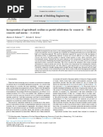 Incorporation of Agricultural Residues As Partial Substitution For Cement