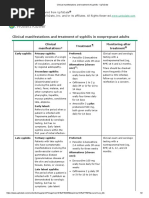 Clinical Manifestations and Treatment of Syphilis - UpToDate