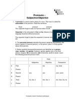 Pronouns - Subjective/Objective: Antecedent of The Pronoun. Read This Sentence