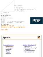 $ Cat Welcome.c: Welcome To COS 217 Introduction To Programming Systems Fall 2019