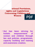 Constitutional Provisions, Rights and Legislations Concerning Children and Women