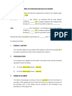 Agreement of Purchase and Sale of Shares