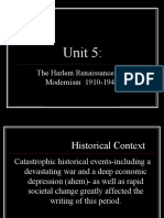 Unit 5:: The Harlem Renaissance and Modernism 1910-1940